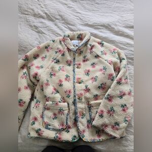 Mable Remy Floral Shearling Jacket, size small